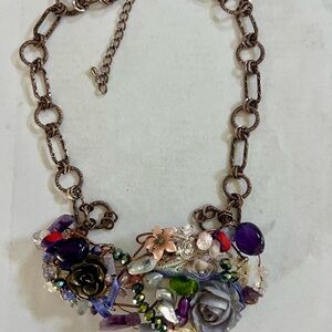 Floral Multicolor Statement Necklace